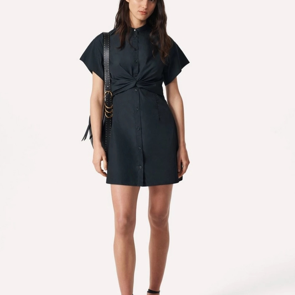 Rag & Bone Black Mini Dress with Button Detail